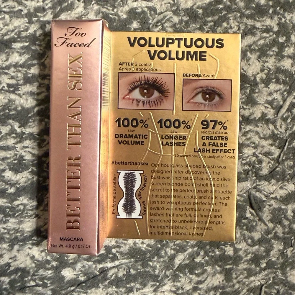NEW Too Faced Better Than Sex Volumizing & Lengthening Mascara